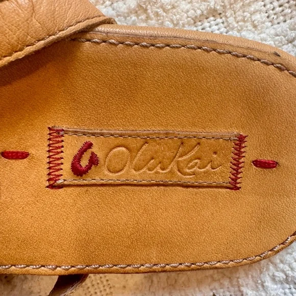 OluKai Tan Leather Gladiator Sandals - Picture 2 of 4